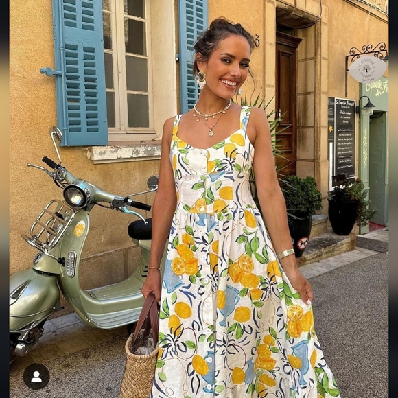 BNWT! Zara linen blend printed midi dress - Picture 6 of 14